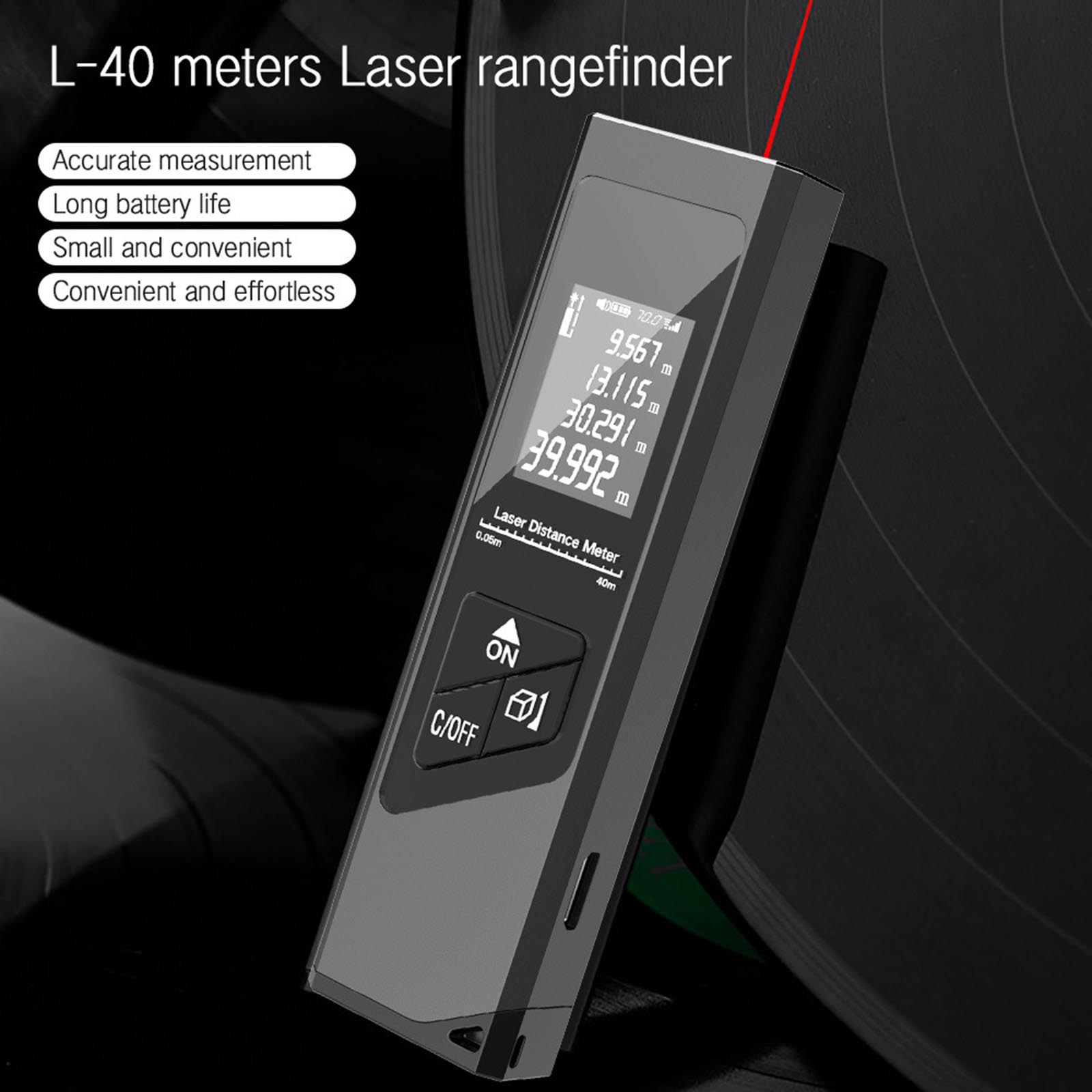 Máy Đo Khoảng Cách Laser Mini 40m Kỹ Thuật Số M3 Màn Hình LCD Có Đèn Nền