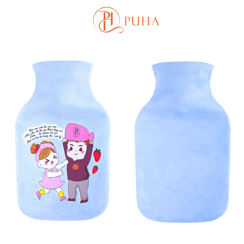 Túi chườm nóng đau bụng kinh PUHA 1000ml, món quà ý nghĩa tặng bạn gái, kèm hộp quà, thiệp nhắn gửi yêu thương