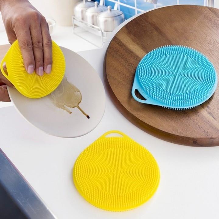 Miếng rửa chén bát silicon, miếng cọ rửa vệ sinh nhà bếp đa năng tiện lợi