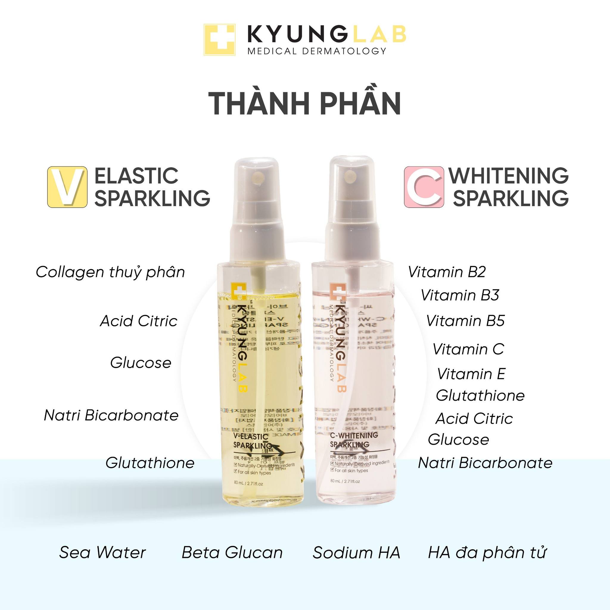 Xịt dưỡng khóa ẩm căng bóng Kyung Lab V – ELASTIC SPARKLING - 80ml