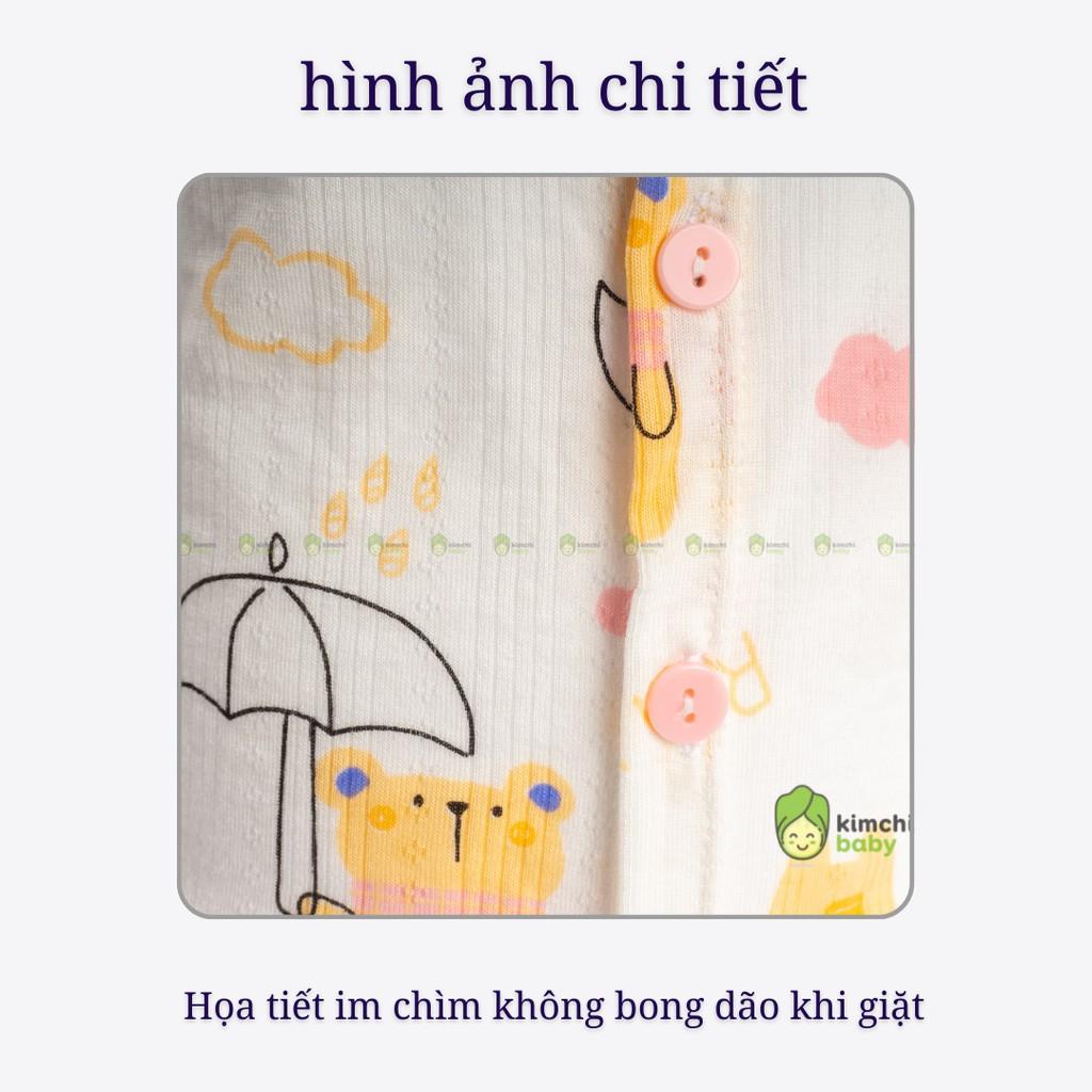 Đồ Bộ Dài Tay Cúc Giữa Bé Trai, Bé Gái UNCHI Vải Cotton Thông Hơi Mềm Mát, Quần Áo Sơ Sinh Thu Đông Cho Bé UNTD2105