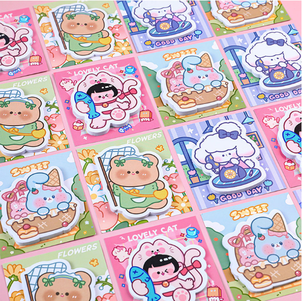 Set 30 hình dán sticker trang trí cute cỡ lớn hình con vật xinh xỉu dán sách vở giá rẻ tặng quà học sinh