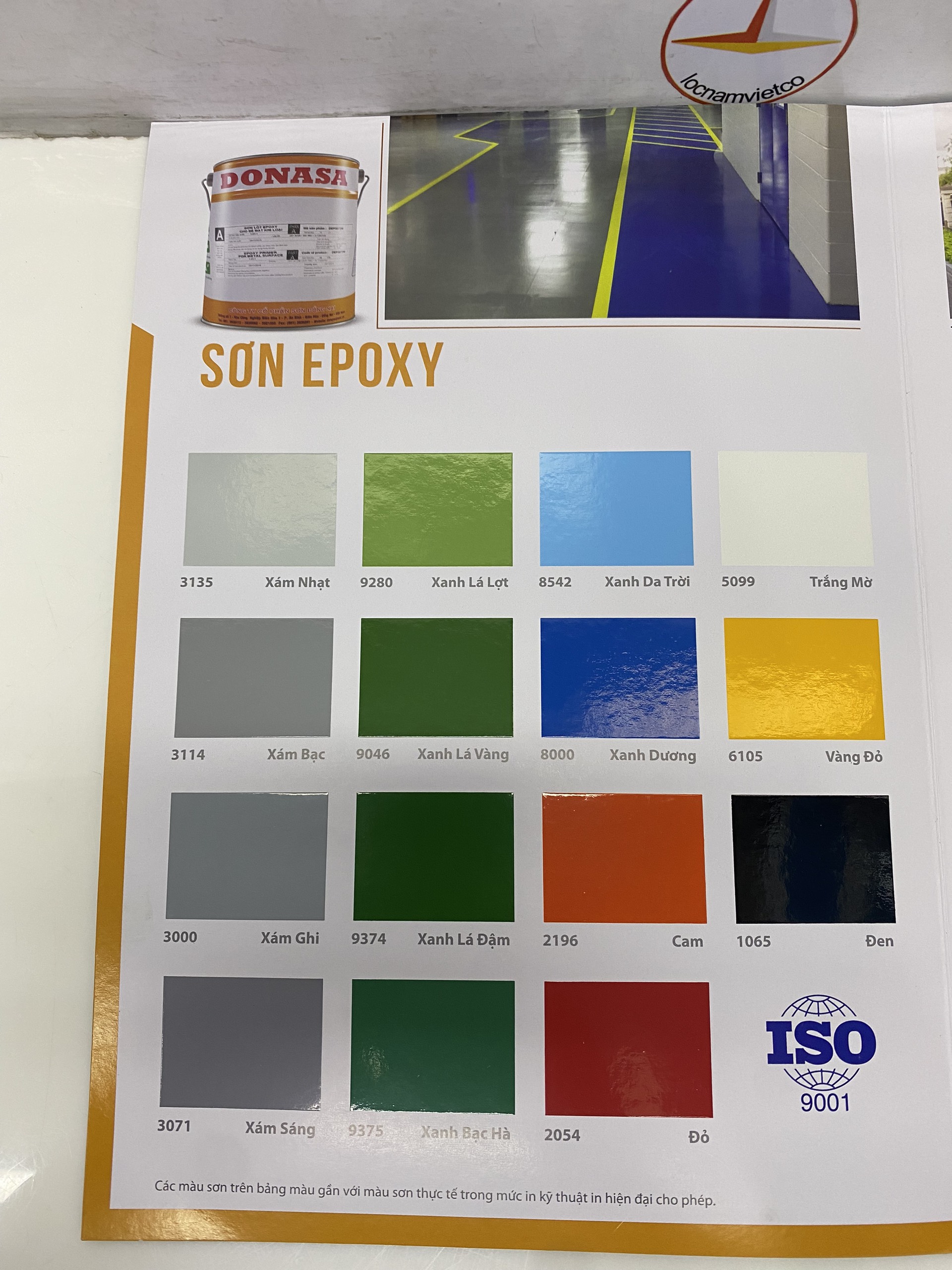 Sơn sàn bê tông Donasa /Floor coating Paint màu xanh bạc hà DEF 9375 15L