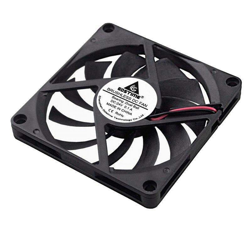 1Pcs Gdstime DC 24V 80mm 80x80x10mm Dual Ball Computer Case Axial Brushless Cooling Fan 8cm 80mmx10mm PC CPU Radiator Cooler Fan