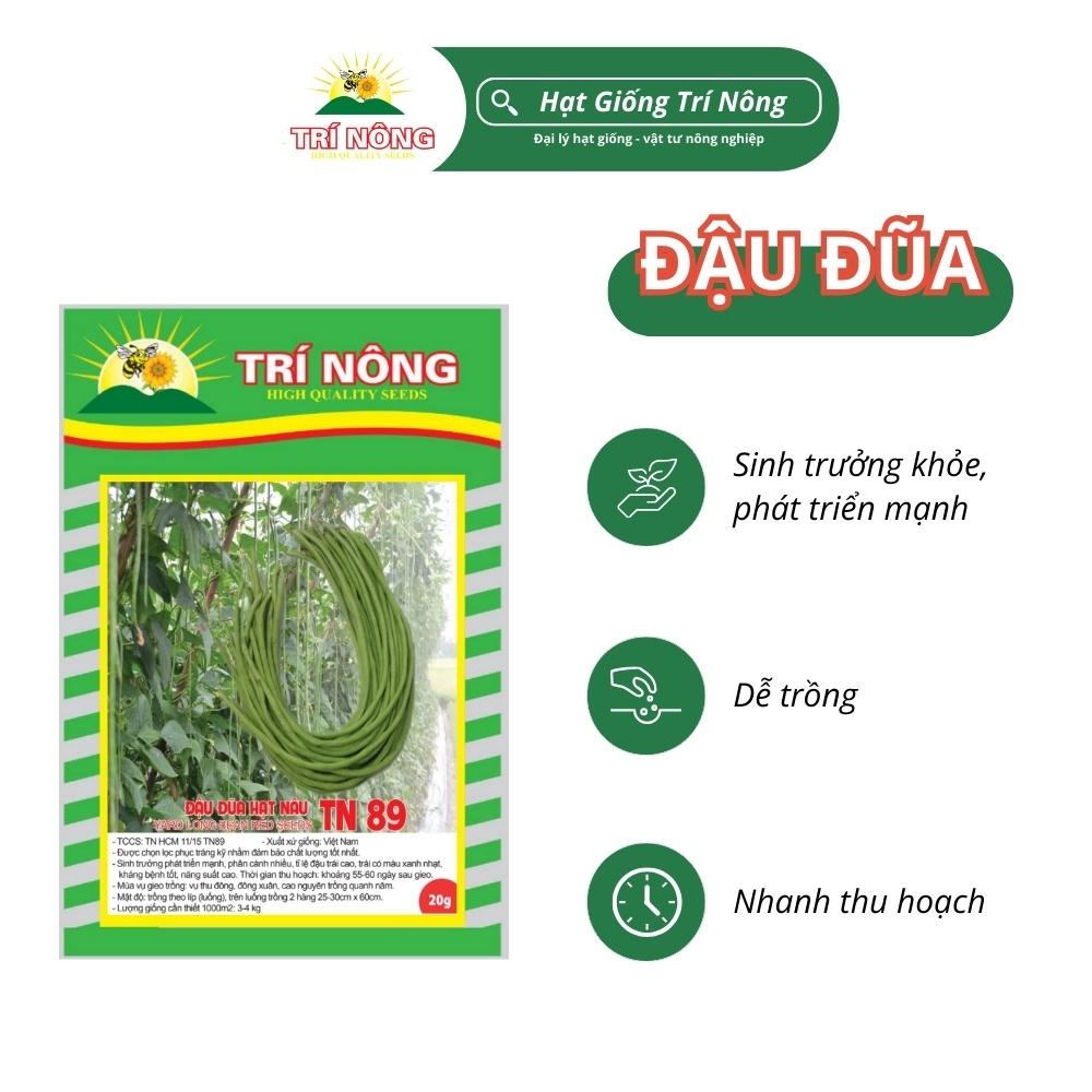 Hạt Giống Đậu Đũa Trí Nông , TN89, Dễ Trồng, Dễ Chăm Sóc, Thời Gian Thu Hoạch 55 ngày, Gói 20 gram