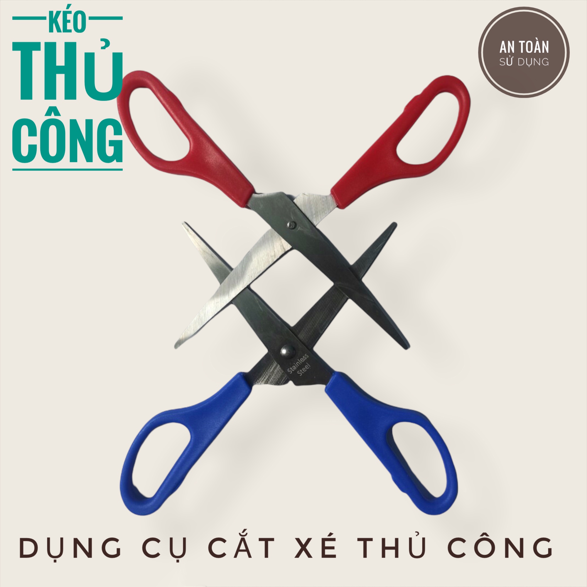 Cây kéo cắt giấy, cắt thủ công học sinh, dài 16cm