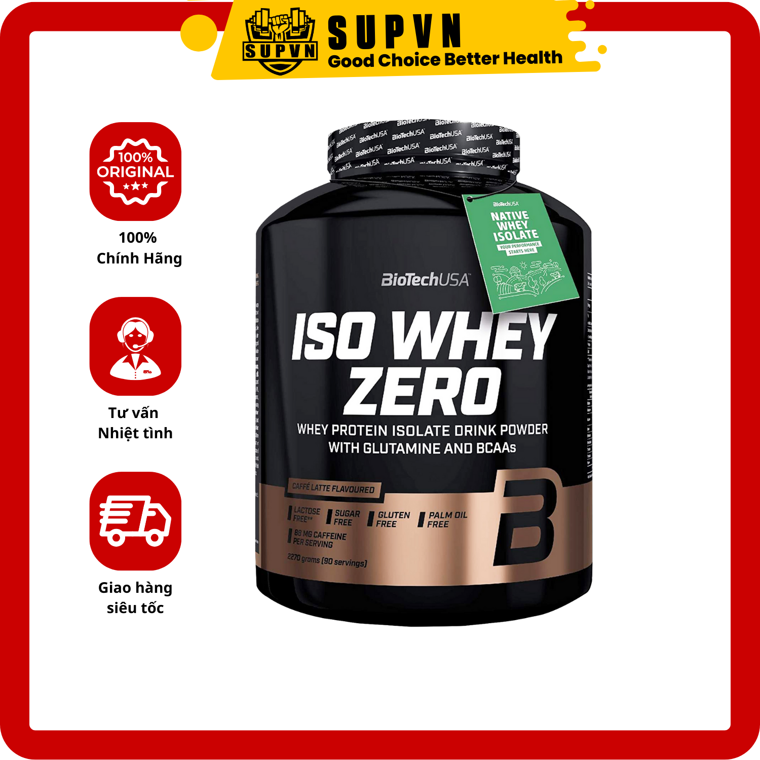 Iso Whey Zero BioTech USA 2.27Kg - Sữa Bổ Sung Protein Hỗ Trợ Tăng Cơ Của Mỹ