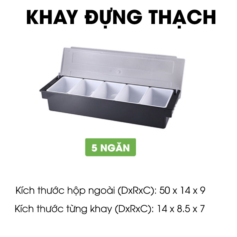 Khay Đựng Thạch, Topping, Trái Cây 3 Ngăn - 4 Ngăn - 5 Ngăn - 6 Ngăn