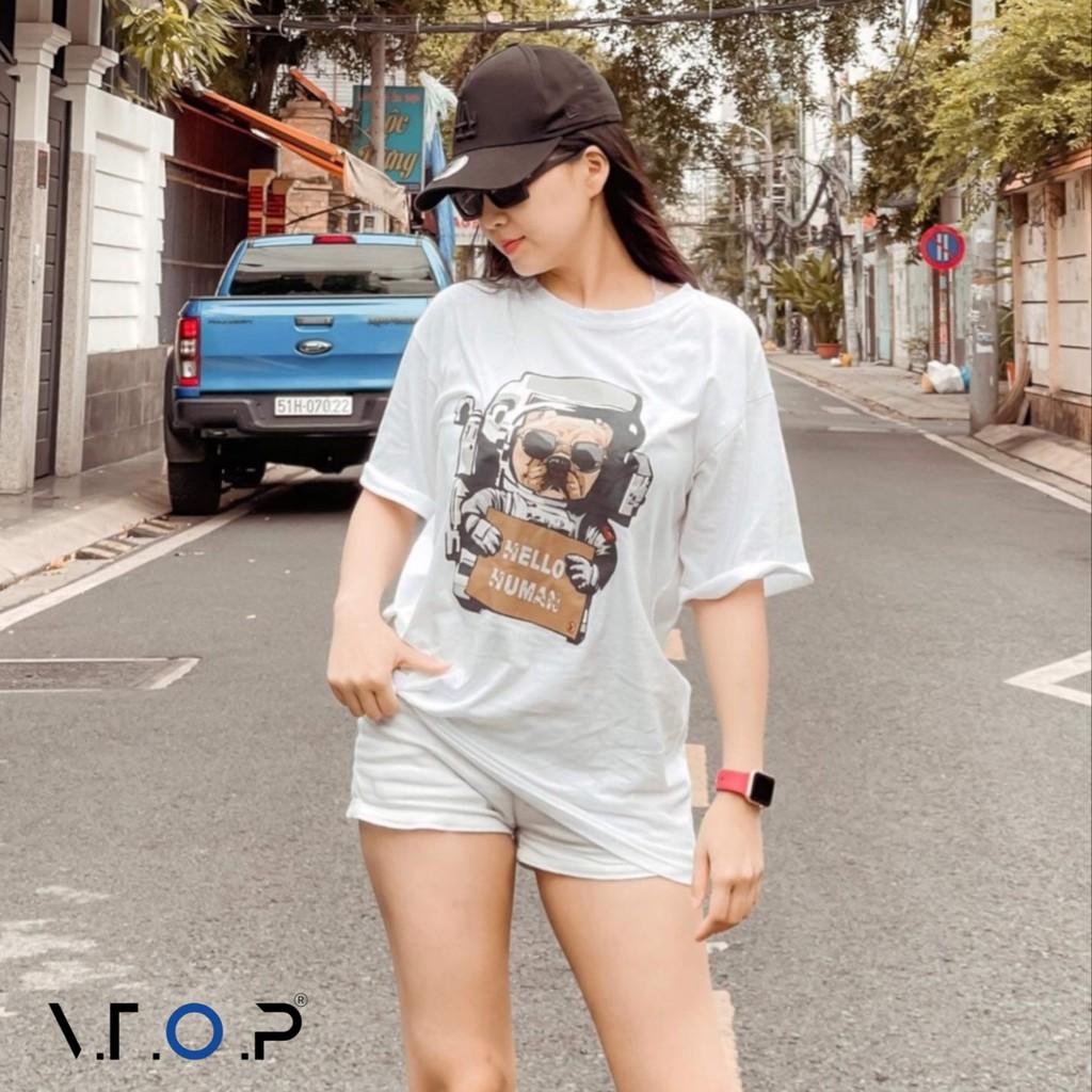 Áo thun nam nữ unisex Hello Human oversize