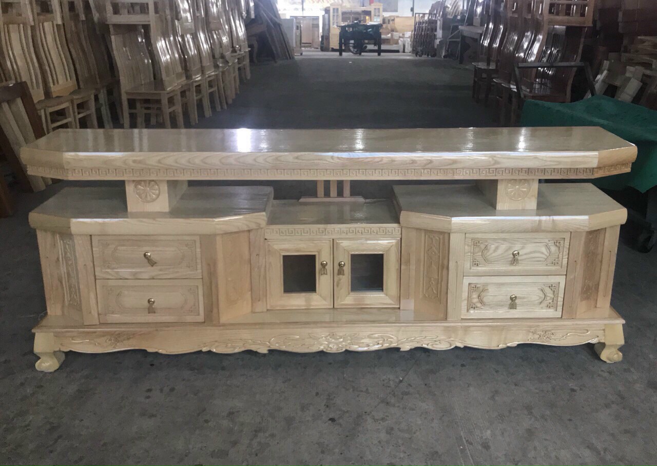 Kệ ti vi gỗ sồi nga ngang 1M8