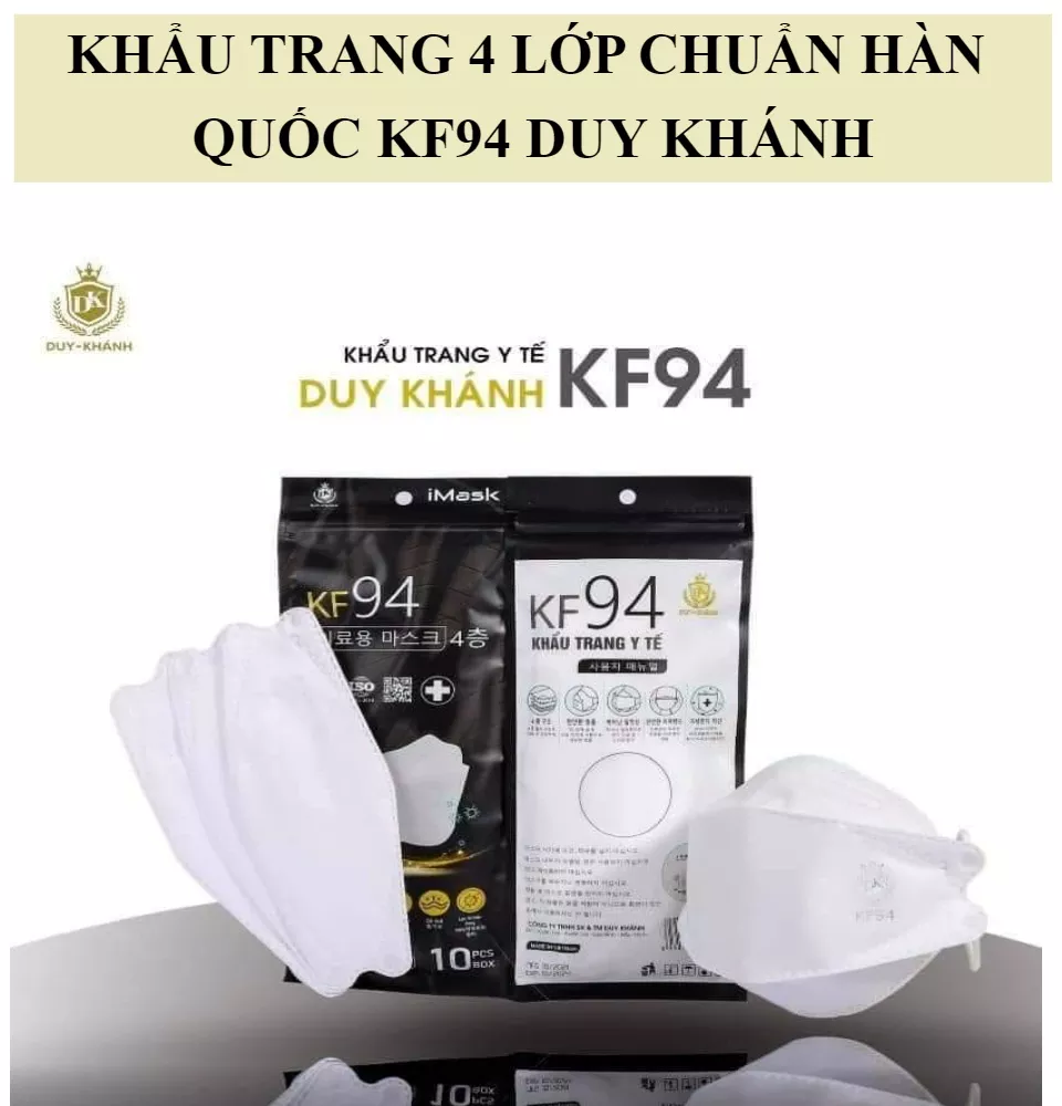 [Túi 10 cái] KHẨU TRANG KF94 Duy Khánh, hàng 4 lớp cao cấp, chống bụi, chống vi khuẩn theo Công Nghệ Hàn Quốc