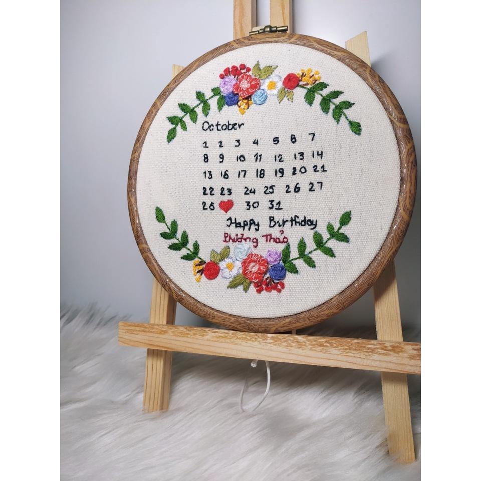 Sản phẩm Thành Phẩm Tranh Thêu Tay Kỷ Niệm Sinh Nhật Quà Tặng Happy Birthday - Bách hóa Na Na