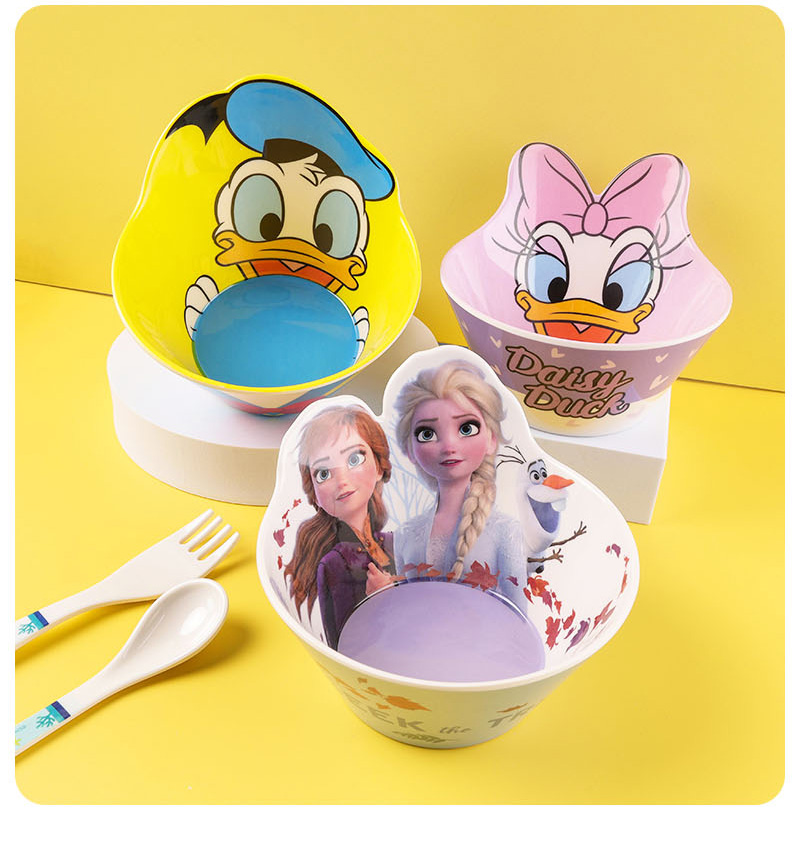 Chén tô ăn dặm Disney cho bé nhựa melamine cao cấp Frozen Elsa Anna nổi 3D mới 2022