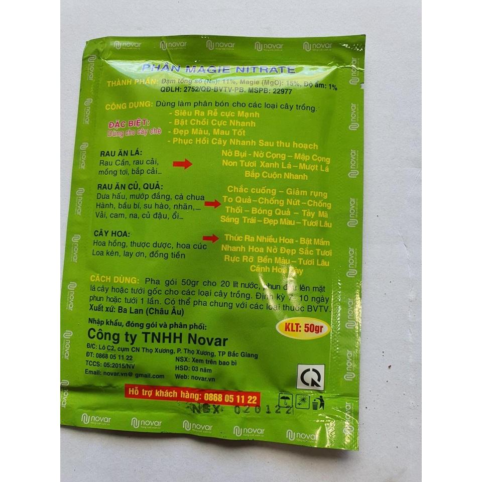 PHÂN BÓN NOVAR-MAG XANH LÁ GÓI 50G GIÚP PHỤC HỒI CÂY