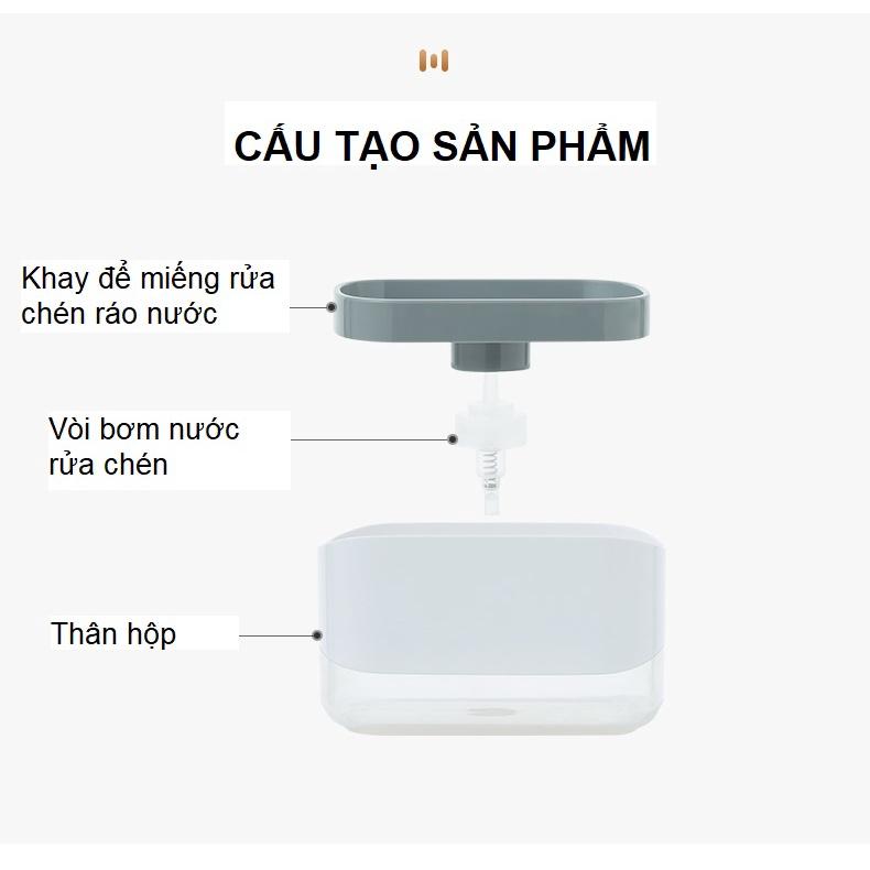 Hộp đựng nước rửa chén bát xuất Nhật Tặng kèm miếng mút bọt biển