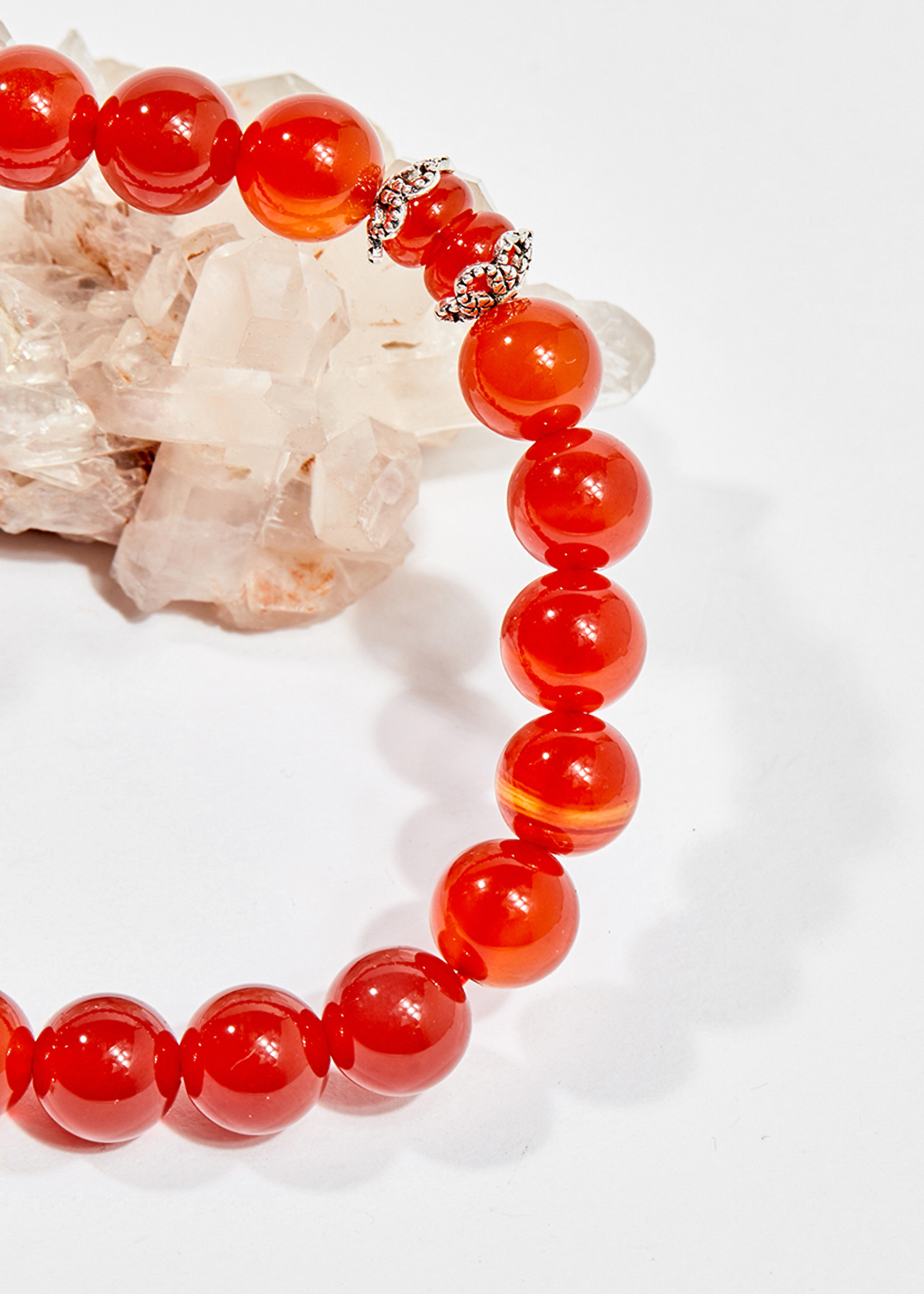 Vòng tay phong thủy nữ đá mã não đỏ charm cánh chim én 8mm mệnh hỏa , thổ - Ngọc Quý Gemstones