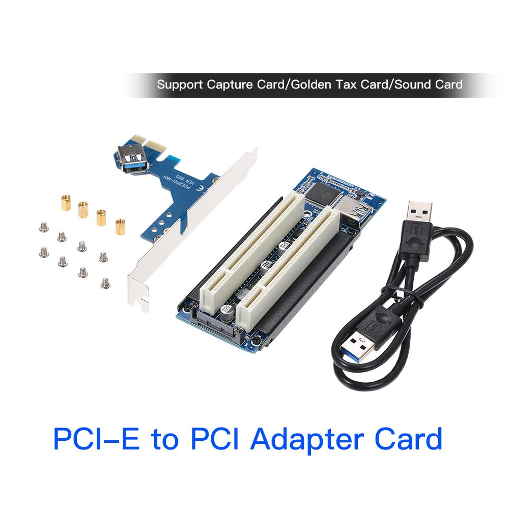 PCI-E to PCI Adapter Card PCI-E to Dual PCI Slot Expansion Card Support Capture Card/Golden Tax Card/Sound Card