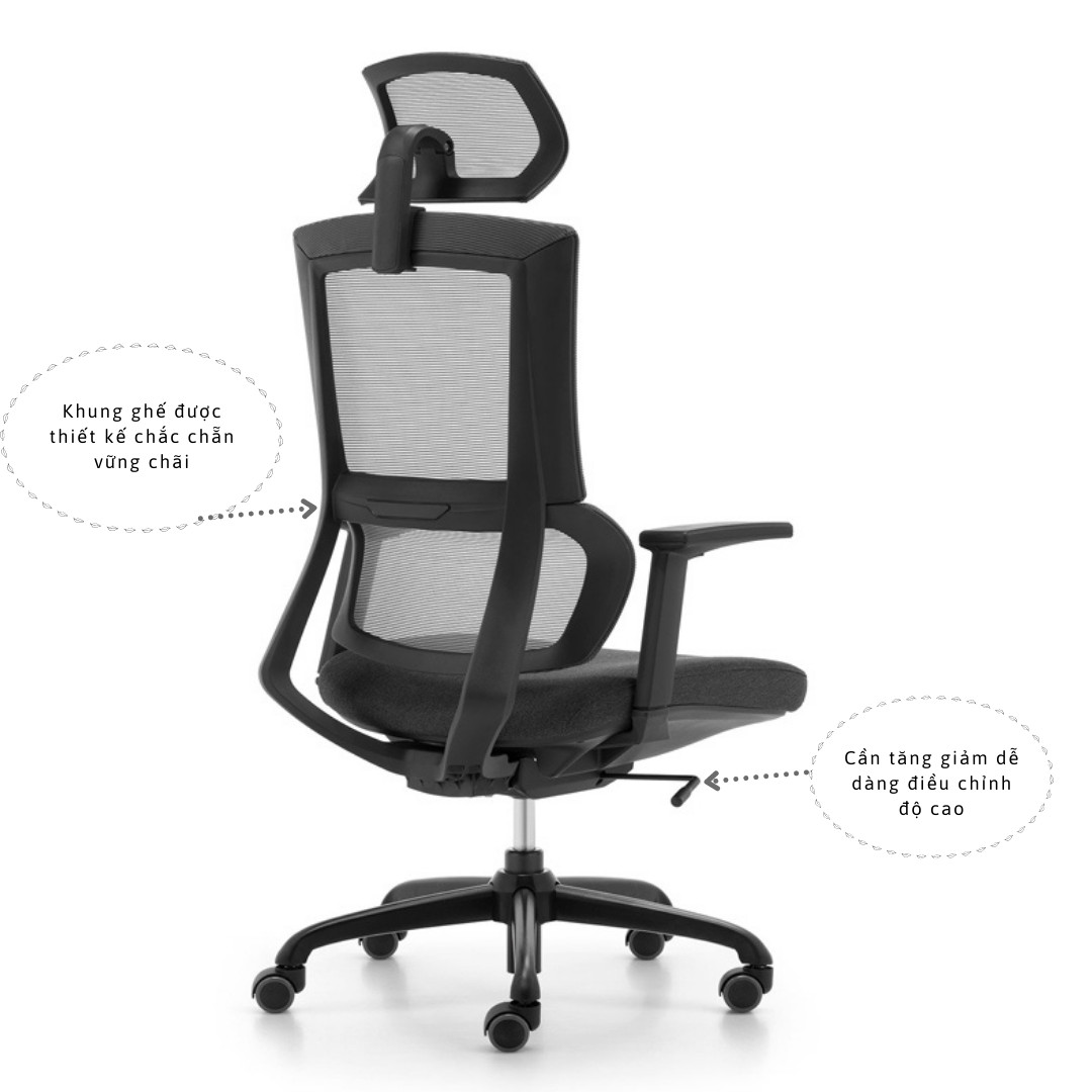 Ghế xoay văn phòng có lưng lưới làm việc tại nhà thiết kế chuẩn công thái học / Ergonomic chairs / ghế công thái học / ghế Ergonomic / office chair CM4315-MP CAPTA TpHCM