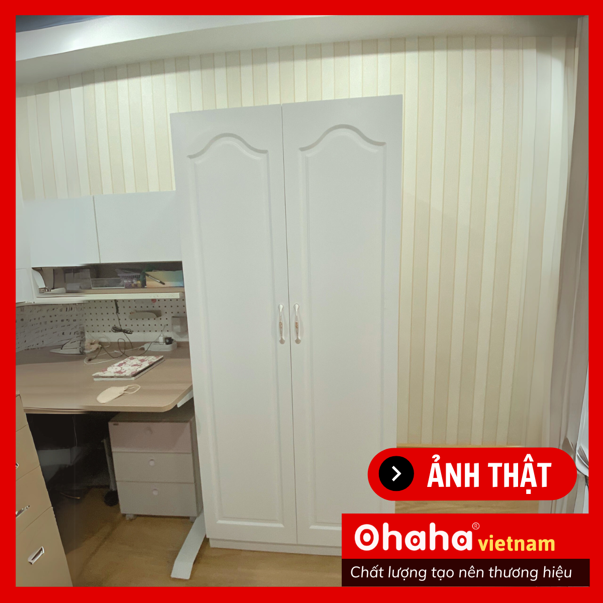 [Có Ảnh Thực Tế &amp; Miễn phí vận chuyển và lắp đặt ] Tủ Quần Áo Gỗ Công Nghiệp Hiện Đại Ohaha - HĐ002