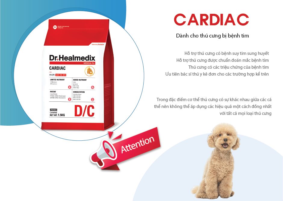 Thức ăn hạt cho chó hỗ trợ bệnh tim - DR.HEALMEDIX CARDIAC 1.5kg