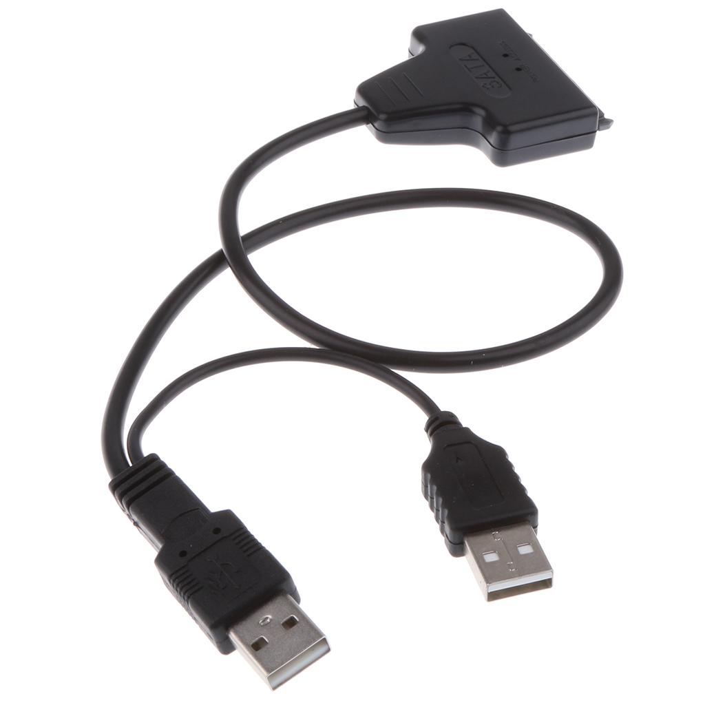 USB 2.0 to SATA 22Pin Adapter Y-Cable with USB Power Cable for 2.5" SATA SSD