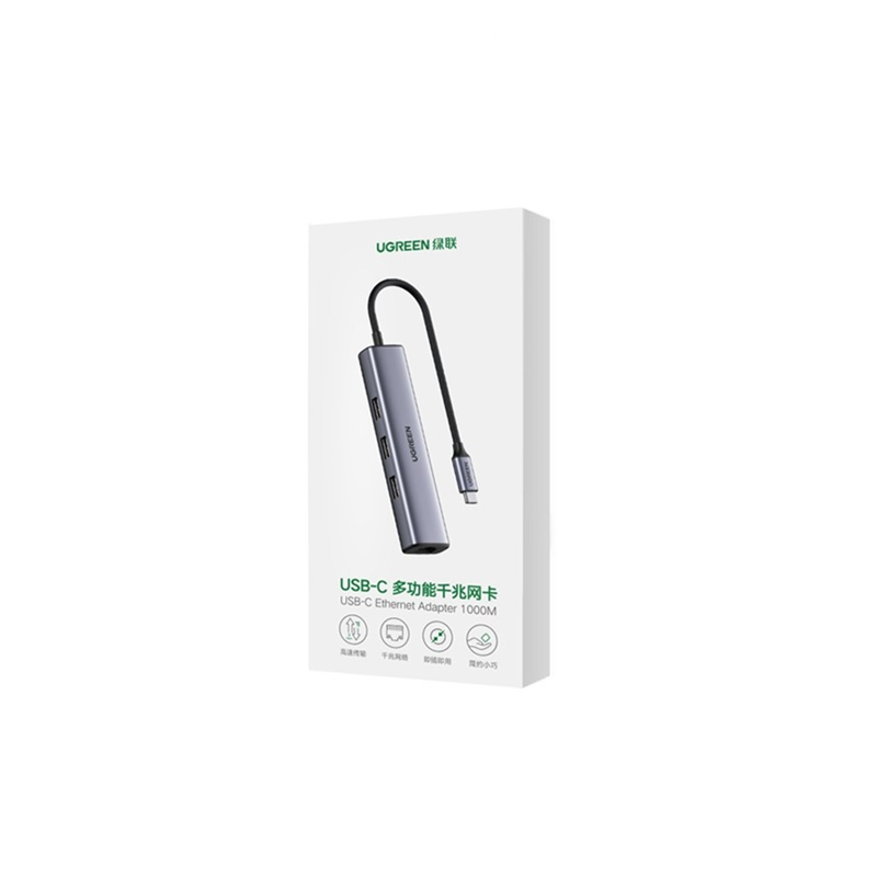 Ugreen UG20920CM475TK 10/100 / 1000Mbps gigabits Type C sang 3 × USB 3.0 + RJ45 Bộ chuyển đổi - HÀNG CHÍNH HÃNG