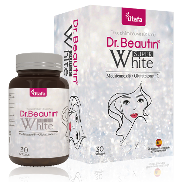 Viên uống trắng da DR.BEAUTIN SUPER WHITE hộp 30 viên - Giảm thâm, sạm, nám, tàn nhang. Giúp da trắng sáng, đều màu