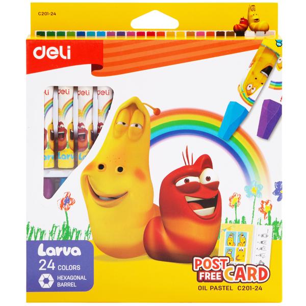 Hộp 24 Bút Màu Sáp Dầu Larva - Deli EC201-24