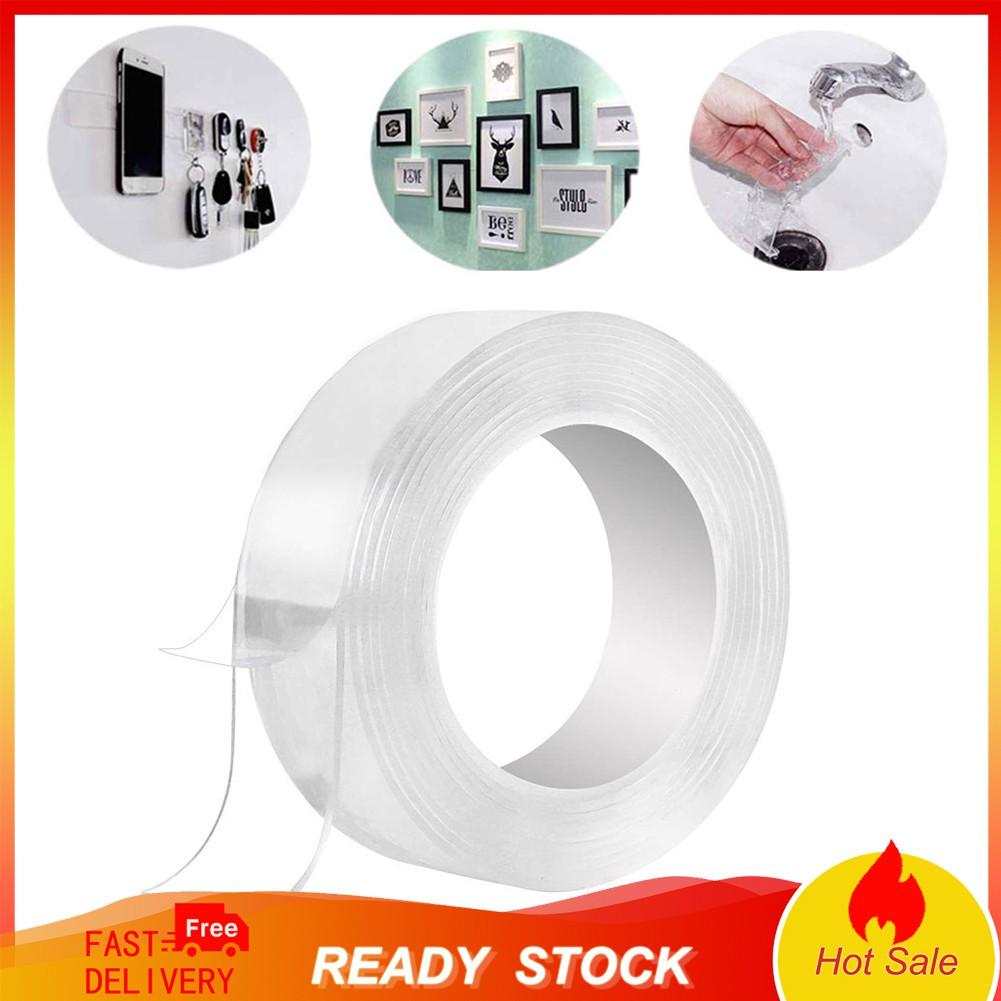 Cuộn băng dính 2 mặt trong suốt dài 1/2/3/5m đa năng tiện dụng cho gia đình