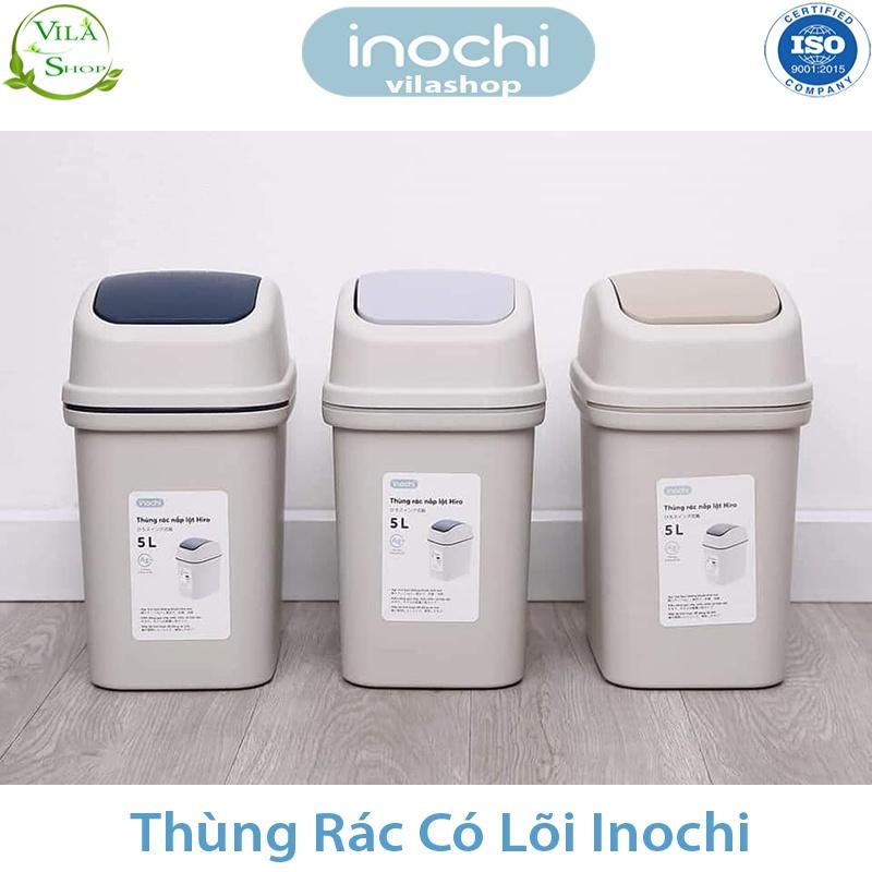 Thùng Đựng Rác, Thùng Rác Nhựa Đạp Chân Có Lõi 30 Lít Nắp Đậy Chữ Nhật Inochi Tiêu Chuẩn Xuất Nhật - Châu Âu - EU