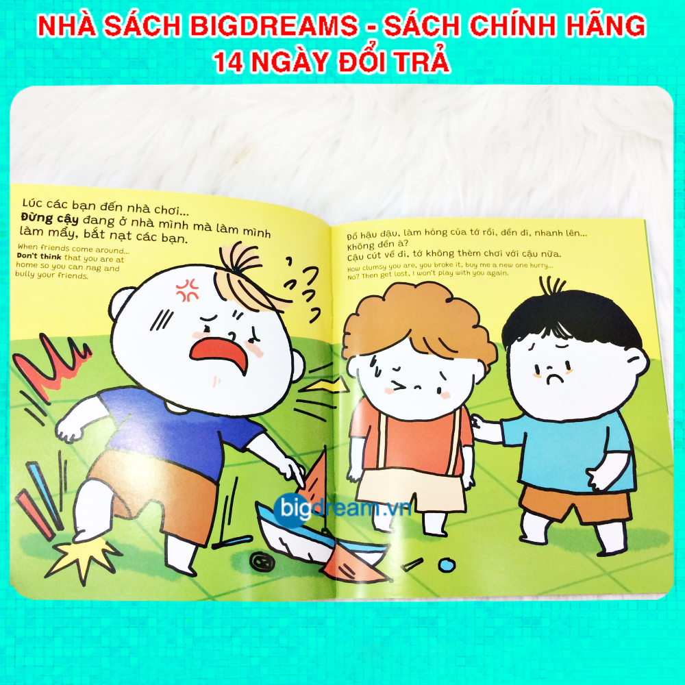 Ehon Song Ngữ Miu Bé Nhỏ Tự Tin Tỏa Sáng - Đừng bắt nạt ai cả - Miu miu tự lập Ehon kỹ năng sống