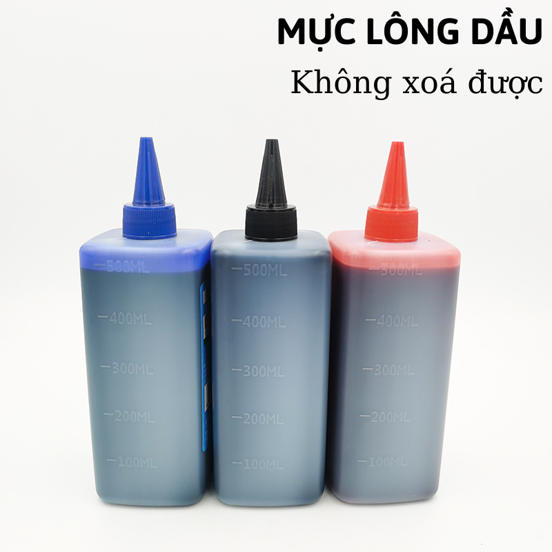 Mực Đổ Bút Lông Dầu Không Xoá Được Chai Lớn 500ml