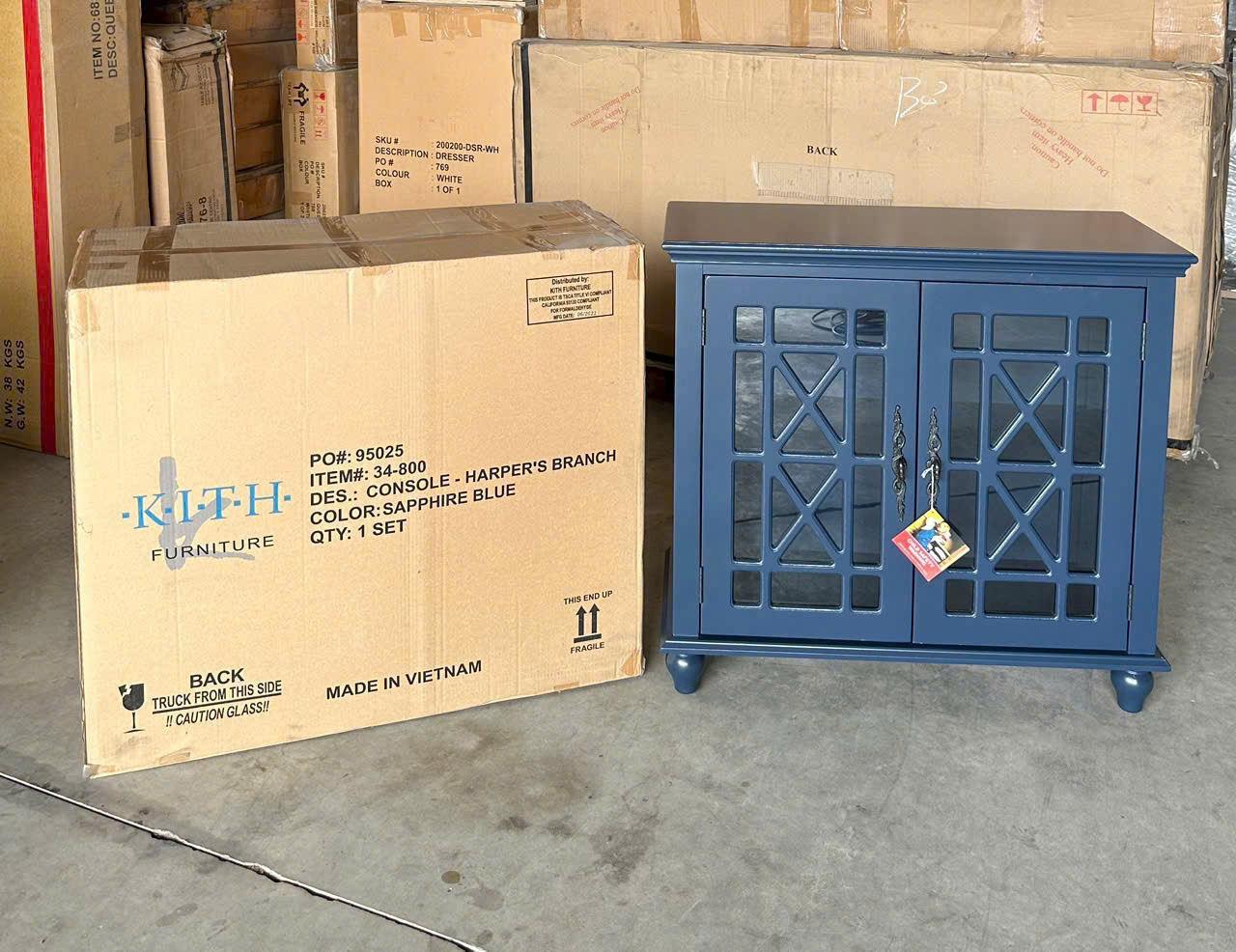 Tủ bếp, tủ trang trí 2 cánh mở SM15CT Juno Sofa KT Ngang 86 x Sâu 37 x Cao 82 / cm