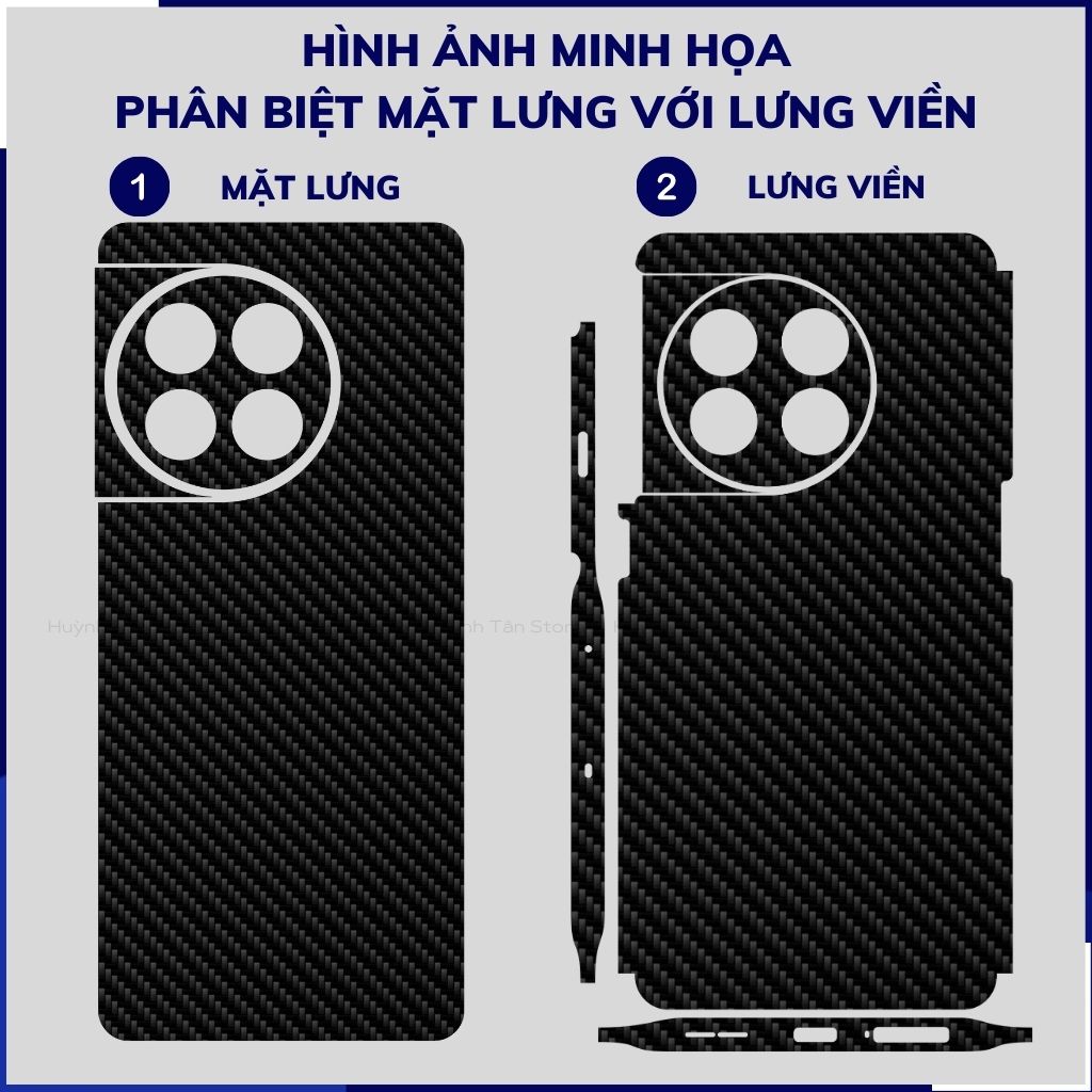 Miếng dán oneplus 11 carbon trong và đen chống trầy xướt chống bám vân tay phụ kiện điện thoại huỳnh tân store