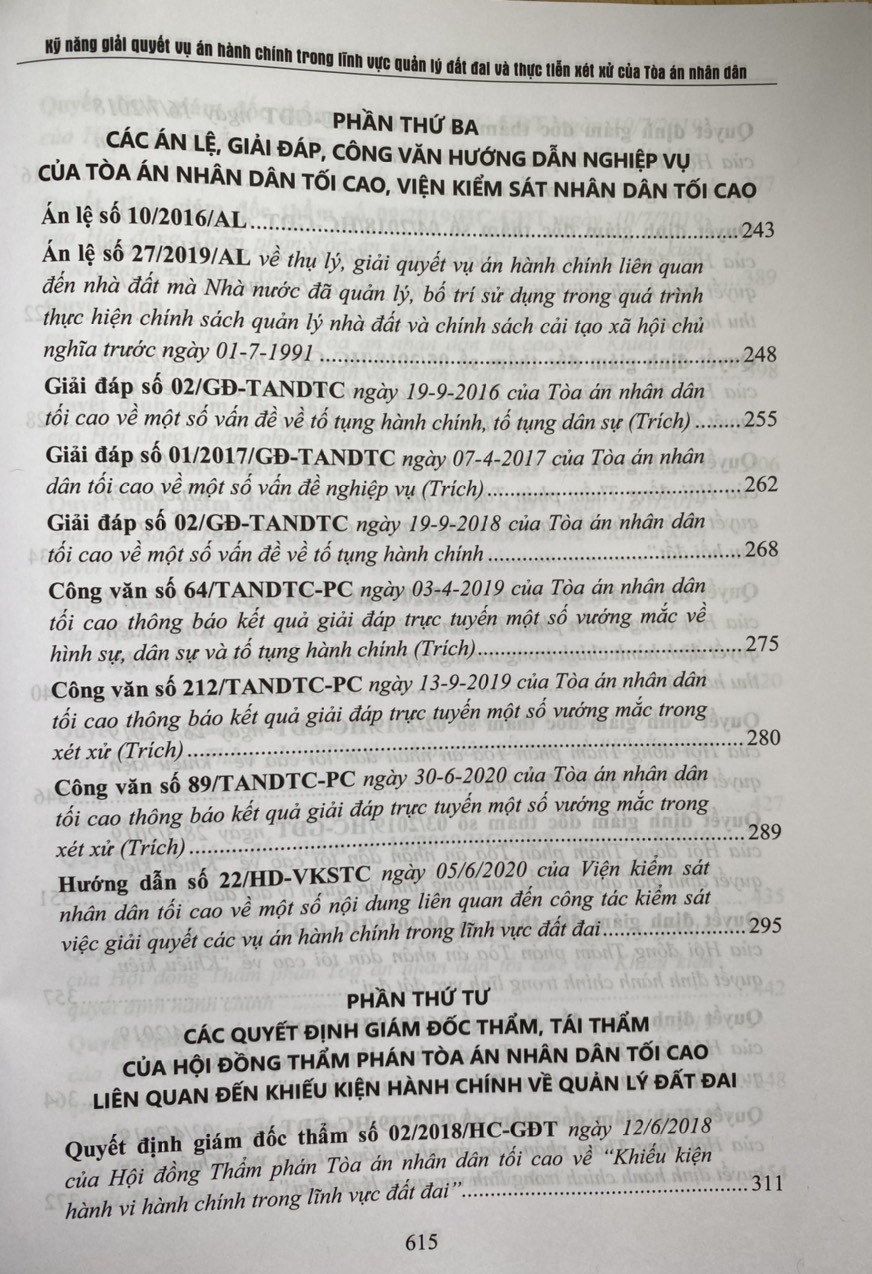 Kỹ năng giải quyết vụ án hành chính trong lĩnh vực quản lý đất đai và thực tiễn xét xử của Tòa án Nhân dân