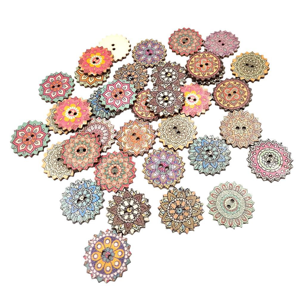 100 Miếng Sơn Gỗ Nút Cho May Craft Phụ Kiện DIY