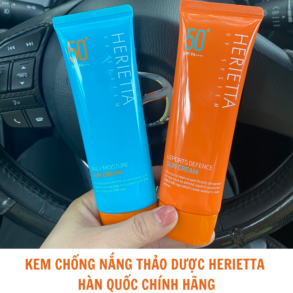 Kem chống nắng thảo dược phổ rộng Welcos Herietta UV System Leports Defence Sun Cream SPF50 PA+++ Hàn Quốc 70ml tặng móc khóa