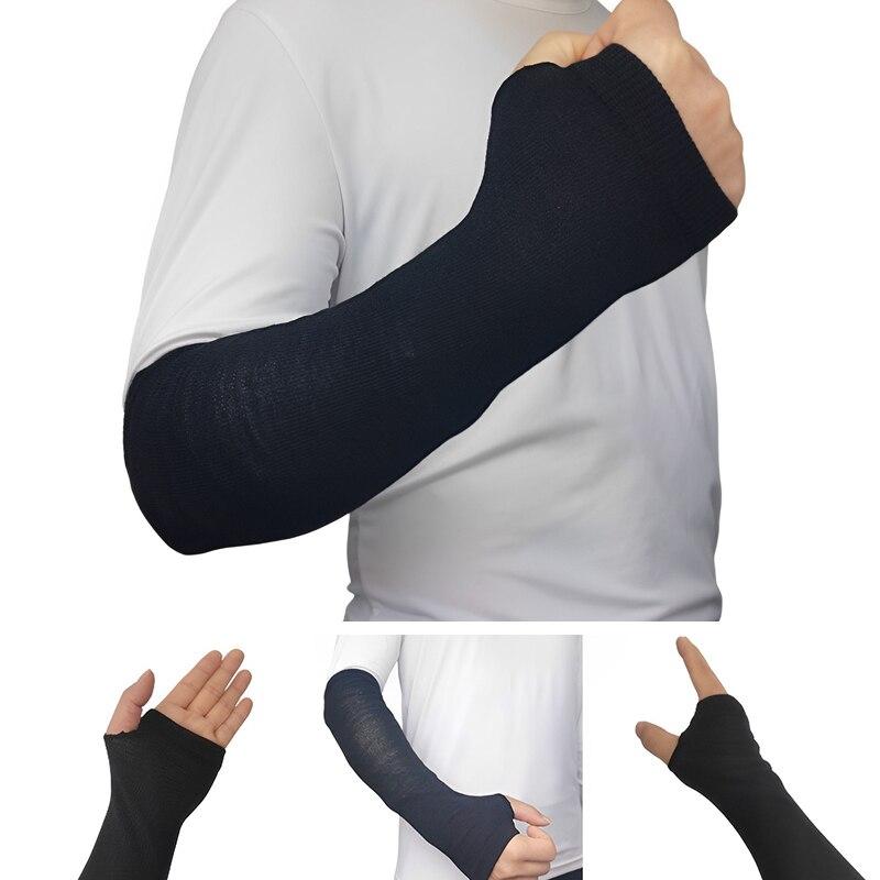 Găng tay không có ngón tay cosplay mitten oversleeve nam nữ thời trang Sun Block giữ ấm còng dệt kim dài tay tay tay tay Color: DARK GRAY