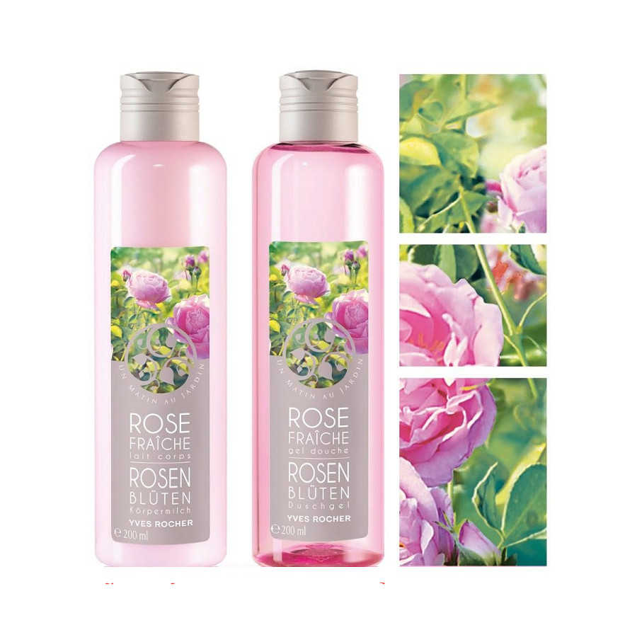 Bộ Sữa tắm 200ml + Dưỡng thể Yves Rocher 200ml - Hương Hoa Hồng