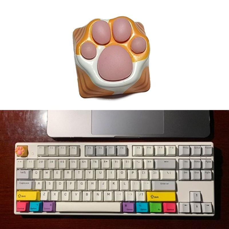 HSV Personality Customized Aluminum Silicone Kitty Paw Artisan Backlight Keycap Cat Paws Pad Keyboard keyCaps for Cherry MX Switches