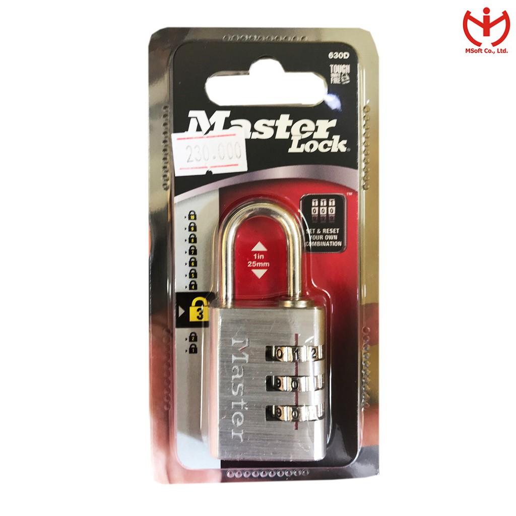 Ổ khóa số Master Lock 7630 D thân nhôm 30mm dùng khóa vali hành lý