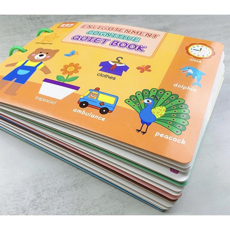 Học liệu bóc dán montessori 17 chủ đề giáo dục sớm thông minh cho bé, bảng bận rộn quiet book cho bé