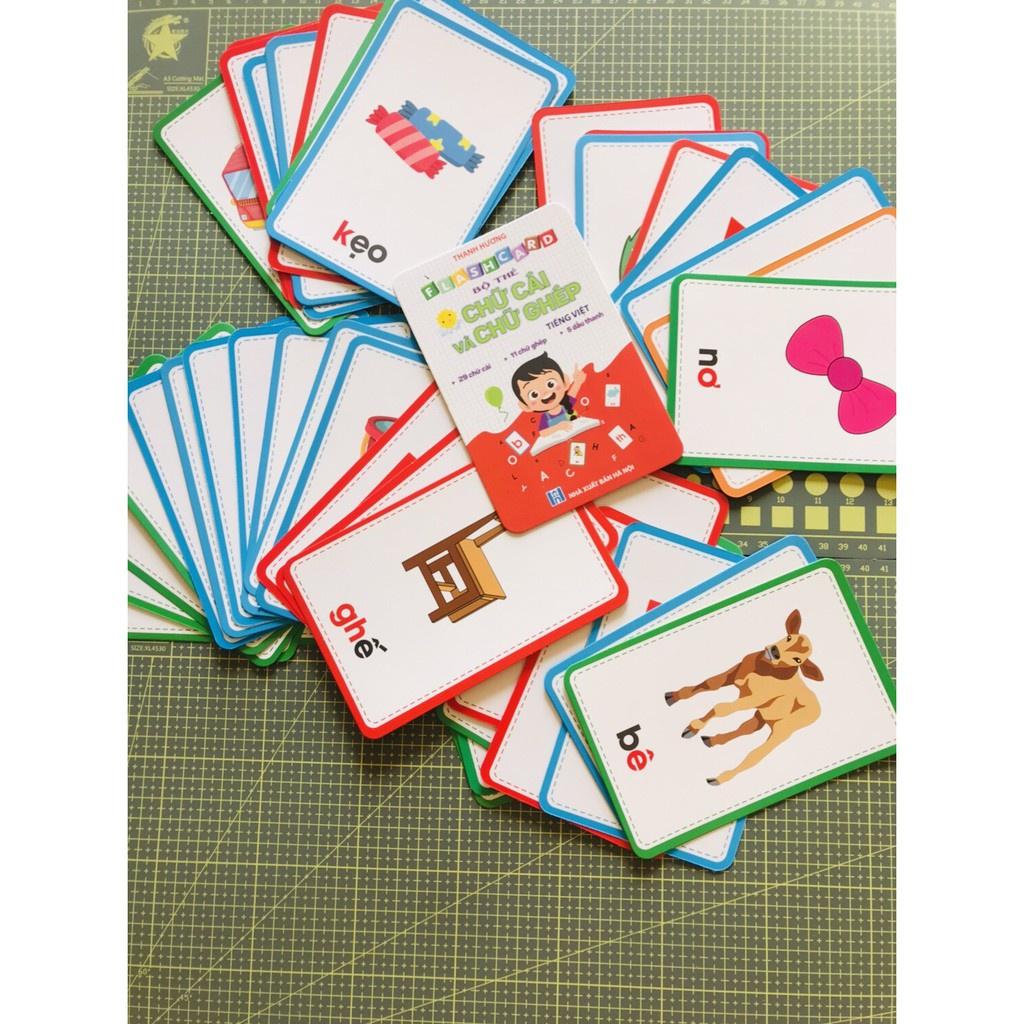 Bộ thẻ flashcard chữ ghép và chữ cái cho bé học tiếng việt(khổ lớn 10x15cm)- MT books