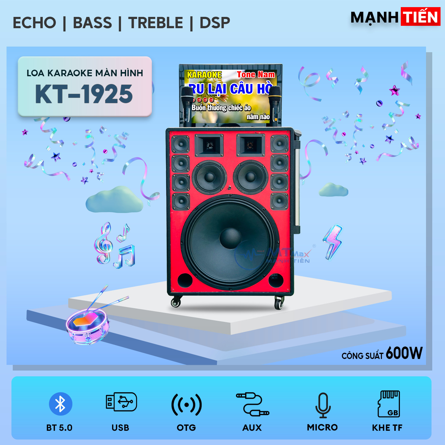 Loa Karaoke Màn Hình KT-1925 - Loa Bluetooth Kèm Micro Cao Cấp 2024, Màn Hình 21inch Sắc Nét, Bass Trầm 40cm Và 14 Loa Tích Hợp, Âm Thanh Siêu Hay, hàng chính hãng