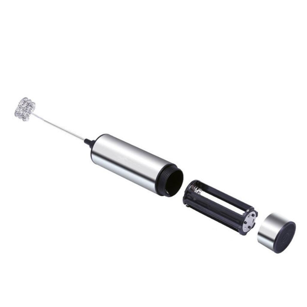 Stainless Steel Electric Handheld Milk Frother - Triple Spring Whisk Head