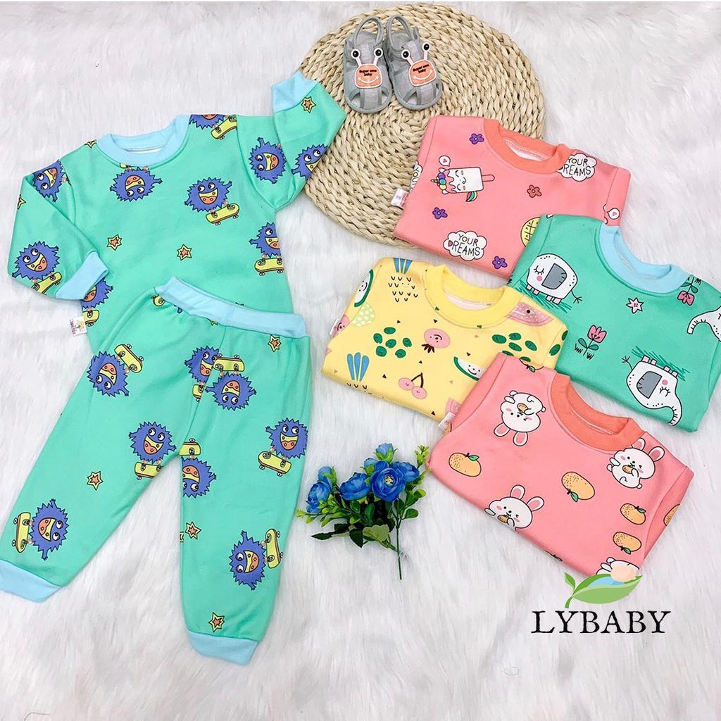 Bộ nỉ cho bé trai bé gái LYBABY bộ nỉ bông cho bé mềm mịn họa tiết BDT06