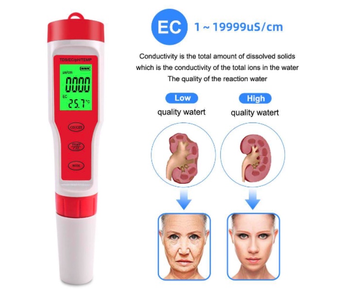 Máy Kiểm Tra Chất Lượng Nước Đo PH/ TDS/ TEMP (EU Certified) độ chính xác cao