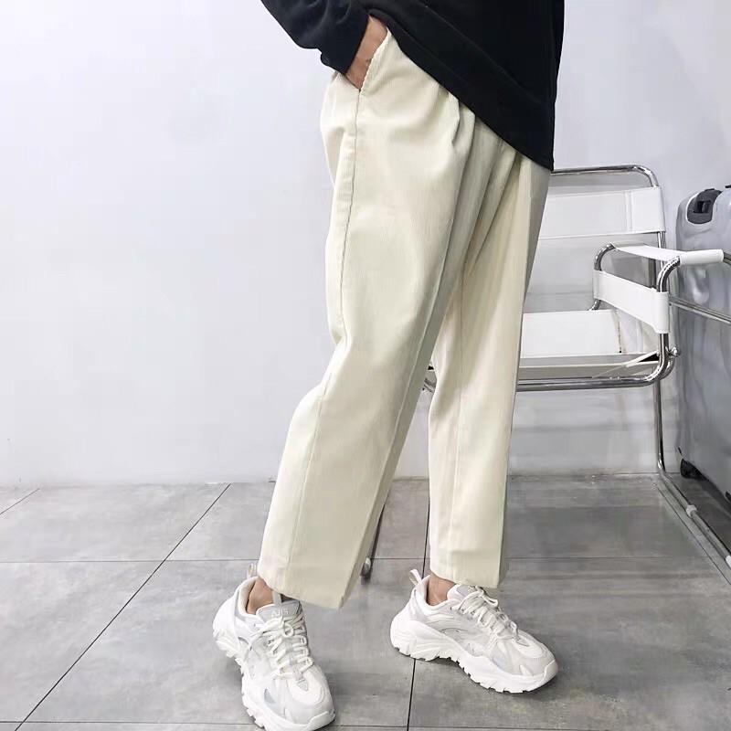 Quần baggy nam nữ ống suông unisex kaki basic SmileZ