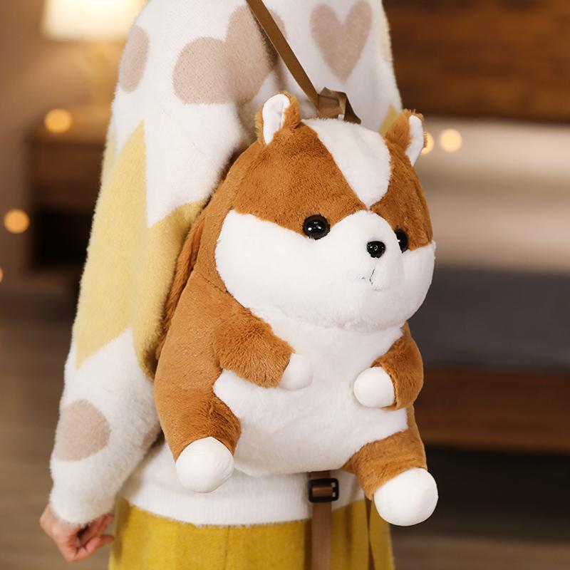 Sang Trọng Động Vật Ba Lô Trẻ Em Nhồi Bông Ba Lô Chó Lợn Shiba Inu Sang Trọng Học