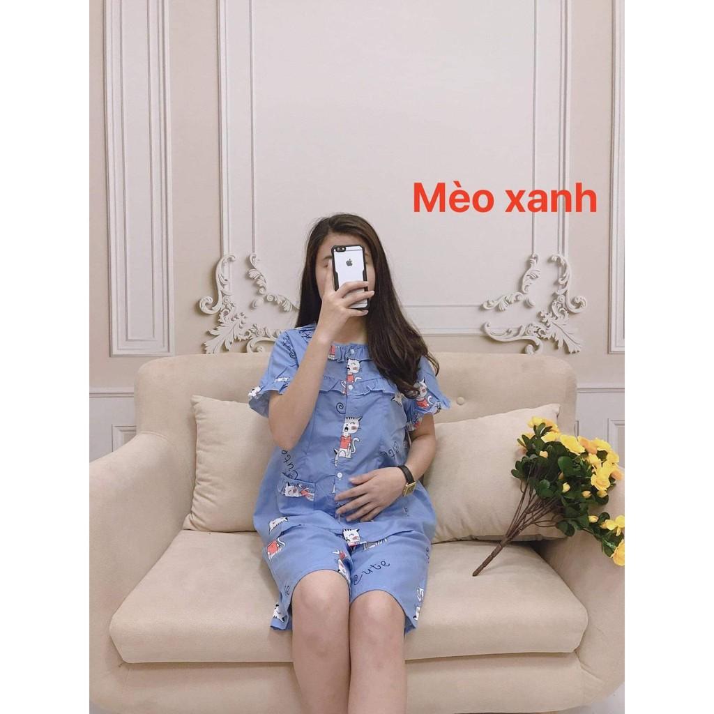 Bộ đồ bầu và sau sinh cho con bú LỬNG chất kate thái đẹp cao cấp cho mẹ bầu mặc nhà mùa Hè